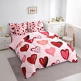 thumbnail image 4 of Homewish Oil Painting Loves 7-Piece Twin Bedding Sets,Valentine'S Day Theme Bedding Comforter Set,Pink Red Sheet Sets For Men Women,Microfiber Bedroom Decor Reversible, 4 of 9