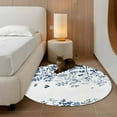 thumbnail image 2 of Round Rugs 4Ft, Blue Leaves Round Area Rug Washable Indoor Throw Carpet, Summer Botanical Soft Non Slip Circle Rug for Kitchen Nursery Room Home Decor Aesthetic, 2 of 8