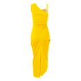 thumbnail image 3 of TNOBHG Women Dress Women's Evening Dress One Shoulder Sequin V-neck Sheath with Split Hem Pleated Ball Gown Detail Women Evening Dress, 3 of 8