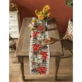 thumbnail image 5 of nqOlkjepod Christmas Poinsettia Table Runner 120 Inches Long Farmhouse Dress Scarves, Xmas Botanical Floral Snowflakes Dining Tablerunner for Coffee Table/Kitchen Island/Party Décor, 13" x 120", 5 of 8