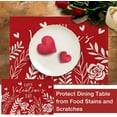 thumbnail image 4 of Happy Valentine''s Day Red Placemats Set of 4, Rose Flowers Floral Leaves Love Hearts Holiday Dining Table Place Mats, Anniversary Wedding Kitchen Decor Home Decoration 12 x 18 Inch, 4 of 5