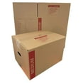 thumbnail image 2 of 25 - Pack Medium Cardboard Moving Boxes 18x14x12 32 ECT With Handles, 2 of 3