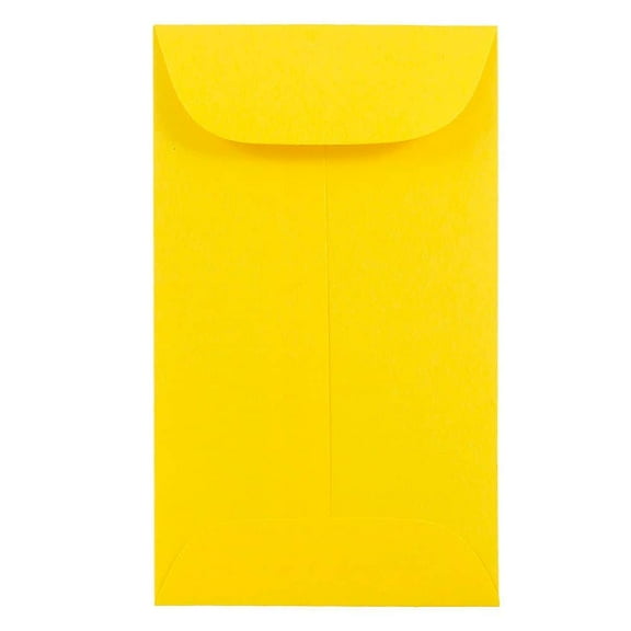 JAM Paper #5.5 Coin Envelopes, 3 1/8 x 5 1/2, Yellow, 50 per Pack