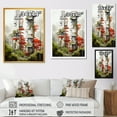 thumbnail image 4 of Designart "Minimalist Towers in Botanical Jungle III" Architecture Framed Wall Art - Industrial Red Towers Hallway Framed Wall Art Decor, 4 of 6