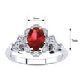 thumbnail image 5 of SuperJeweler 1 Carat Oval Shape Created Ruby and Halo Diamond Ring In Sterling Silver For Women, 5 of 6