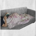 thumbnail image 6 of Once upon a Time Soft Flannel Fleece Blanket, Fairy Princess Castle on Sky Clouds Surreal Dream World Girls Story, Cozy Plush for Indoor and Outdoor Use, 60" x 80", Rose Cream Green, by Ambesonne, 6 of 6