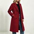 thumbnail image 7 of Enjoytime Trench Coat Women Lapel Double Breasted Long Overcoat with Belt Long Sleeve Trendy Casual Fashion Fall Winter Outerwear, 7 of 7
