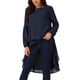 thumbnail image 4 of INSPIRAR CHIC Blusas Asimétricas de Manga Larga con Cuello Redondo para Mujeres, Casual y Elegante, Talla XL, Azul Oscuro, 4 of 5
