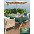 thumbnail image 5 of Outdoor Tablecloth with Umbrella Hole for Patio/Picnic/Party/Camping, Foggy Forest Green Waterproof Table Cloth Rectangle Table Cover Washable, Spooky Branch Tree Crow Bird Moon (60"x 102"), 5 of 9