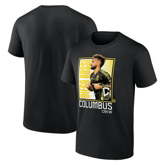 Men's Fanatics Diego Rossi Black Columbus Crew Player Program T-Shirt