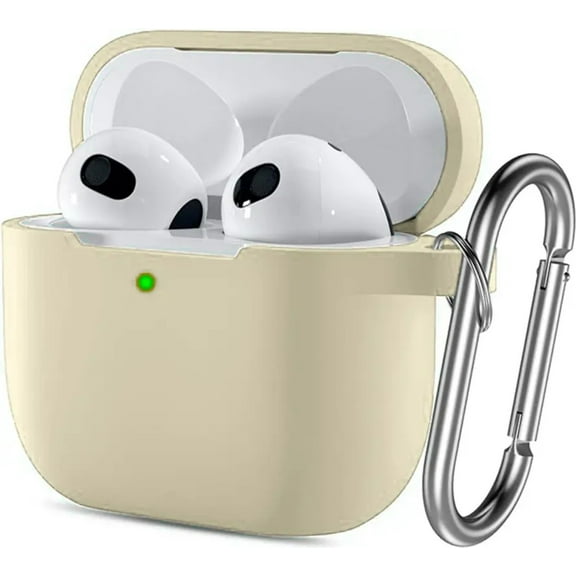 Rome Tech Silicone Cover Case with Keychain for AirPods 3 White