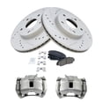 thumbnail image 2 of TRQ Front Performance Brake Pad & Rotor Kit Brake Caliper Brake Pads Brake Rotors Set Ceramic Vented Premium G-Coated Fits Select 2003-2007 Honda Accord, 2 of 8