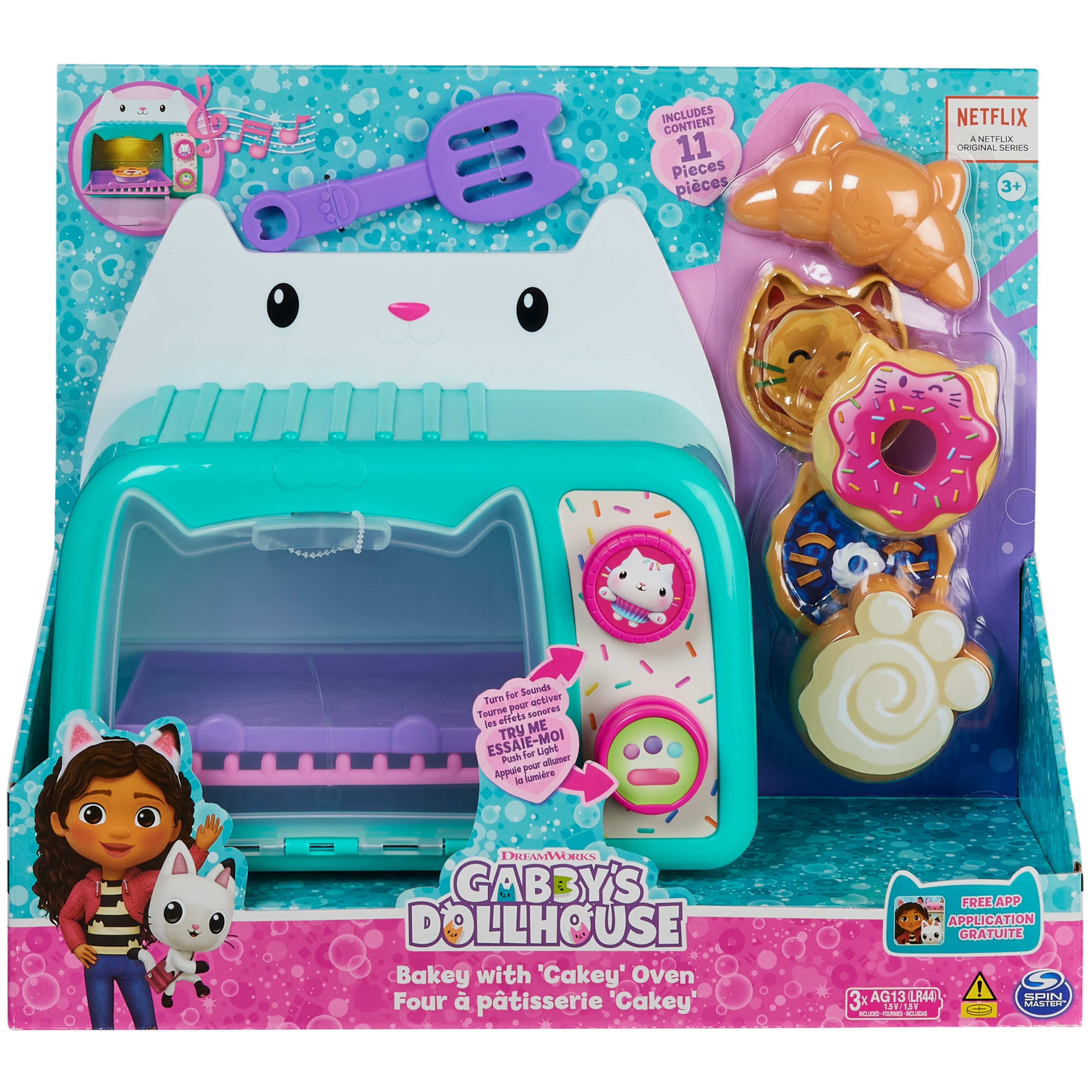 Bakey with Cakey Oven Toy Kitchen Accessories and Play Food Kids’ Toys for Ages 3 and up Gabby’s Dollhouse Kitchen Toy with Lights and Sounds 