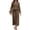 Brown, variant on Women Long Sleeved 2 Piece Outfits Sweatsuit V-neck Casual Knit Tops & Pants