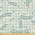 thumbnail image 2 of Ambesonne Pastel Fabric by the Yard Upholstery, Hearts Feathers Leaves Key, 1 Yard, Dust and Grey, 2 of 5