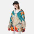 thumbnail image 3 of Daiia Playful Floral Cat UPF 50+ Sun Protection Hoodie Jacket Lightweight Long Sleeve Sun Shirt for Women Men with Pocket Hiking Outdoor-Large, 3 of 7