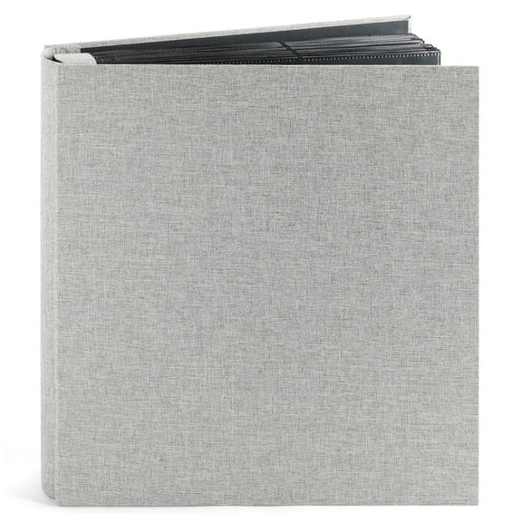 Pipilo Press Photo Album - 4x6, 1000 Pockets, Gray Linen Cover & Black Interior - Scrapbook & Photo Storage for Vertical & Horizontal Prints