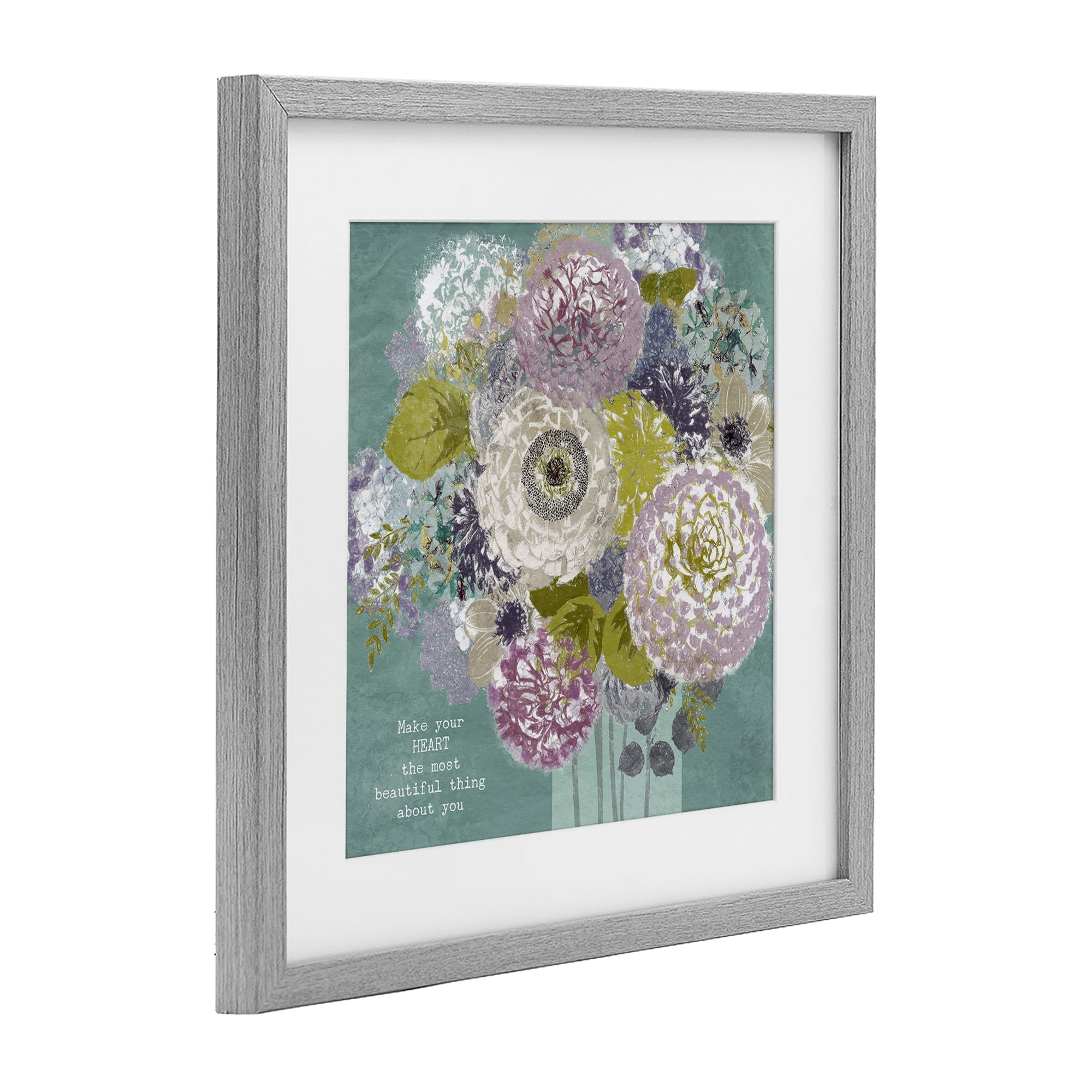 Stupell Industries Most Beautiful Thing Florals Gray Framed Print Under Glass, design by Suzanne Nicoll