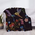 thumbnail image 3 of Yiaed Humming Bird Print Blanket Throw Blanket Soft Cozy Flannel Blanket for Home Bed Sofa Couch Chair-60"x50", 3 of 6