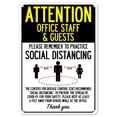 thumbnail image 1 of SignMission OS-NS-A-710-25405 Covid-19 Notice Sign - Attention Office Staff & Guests Practice Social Distancing, 1 of 1