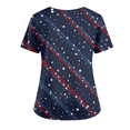 thumbnail image 4 of 250 Anniversary Usa Scrub Tops for Women American Flag Print 1776-2026 Patriotic Star V Neck Tops Short Sleeve Classic Fit Workwear Nursing Uniforms with Pockets, #01 Navy, 3XL, 4 of 4