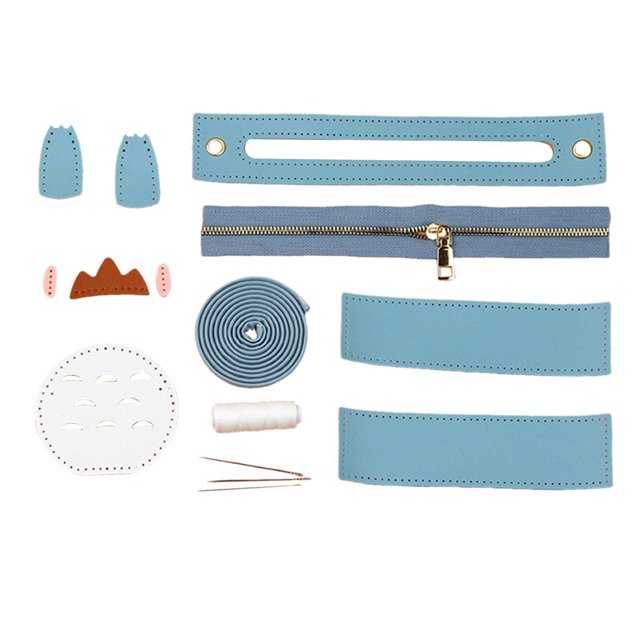Dalazy DIY Leather Shoulder Bag Making Tote Wallet Material Craft Sewing Handmade Light Blue