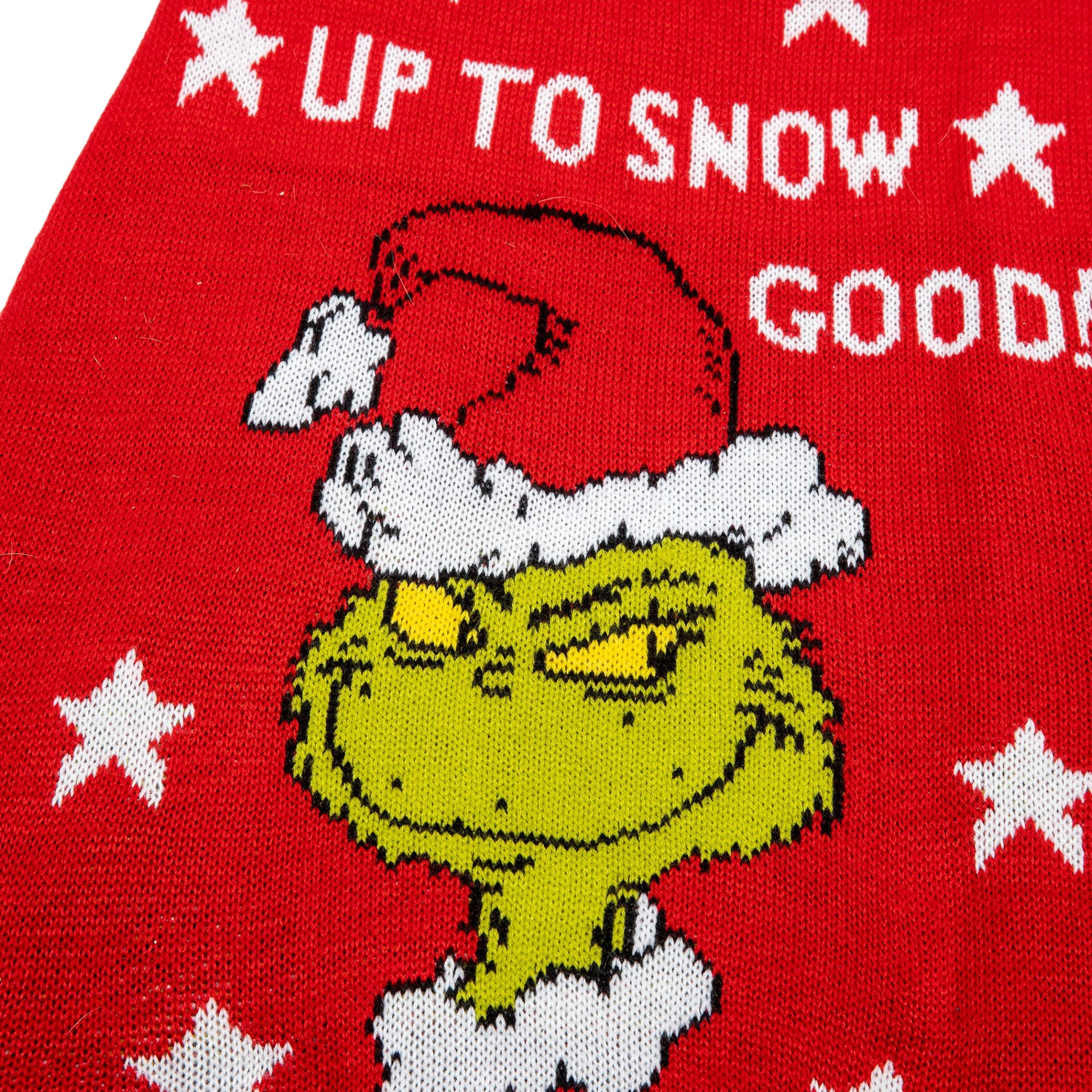 Dr. Seuss' The Grinch! Holiday Pet Sweater for Cats & Dogs,  Up to Snow Good, Red, Extra Small