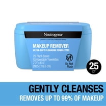 Neutrogena Makeup Remover Wipes and Face Cleansing Towelettes, Plastic Case, 25 Ct