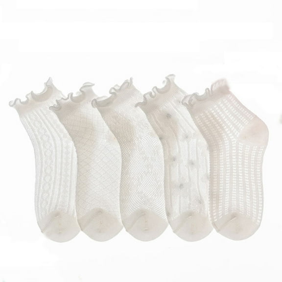 LIIPEE Girls Boys Sock Solid Color Ruffle Socks Lettuce Frilly Ankle Socks Child Versatile Wedding Sock,White,9-12 Years