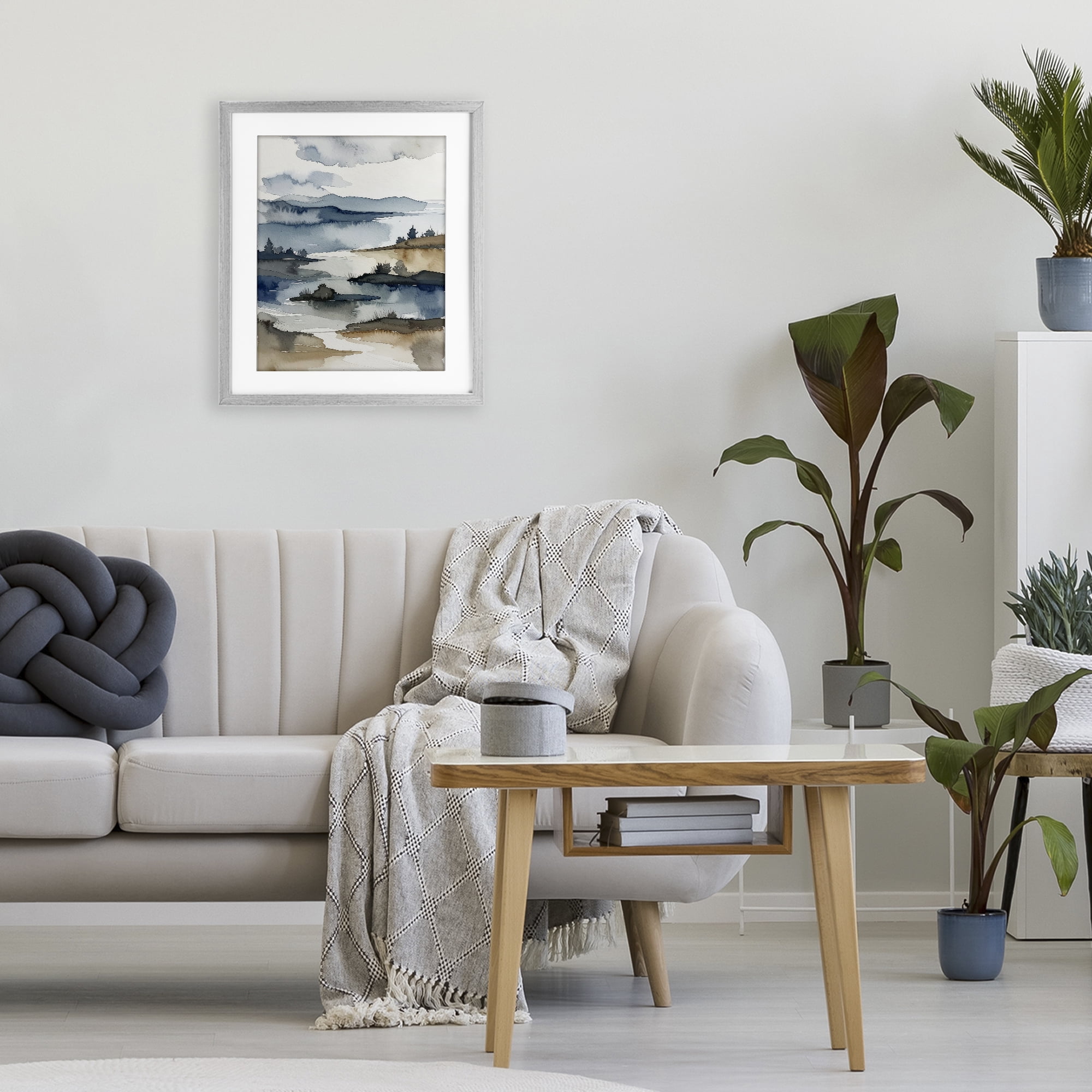 Stupell Industries The Flow Of Water Gray Framed Print Under Glass, design by Alonza Saunders