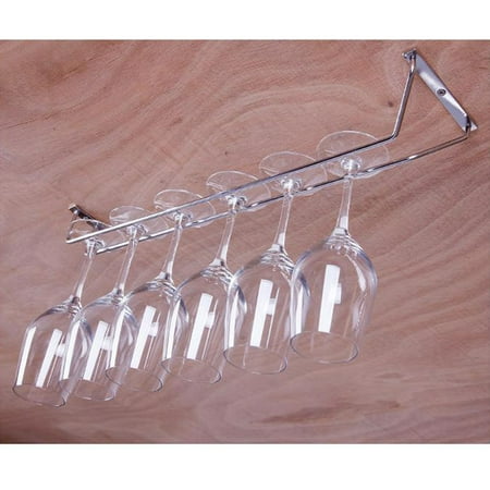 Wall Mounted Wine Glass Holder - 1 Pcs 1-5 Rows Stainless Steel Wall Mount Stemware Wine Glass Hanging Rack Holder Shelf