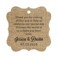 thumbnail image 1 of Darling Souvenir Custom Wedding Thank You Message Gift Tags Personalized Party Favor Hang Paper Tags-Burlap-50 Tags, 1 of 1