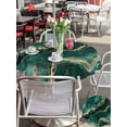thumbnail image 6 of Outdoor Tablecloth with Umbrella Hole Zipper Teal Golden Marble Round Tablecloth 54" Waterproof Outside Table Cloth Modern Farmhouse Gradient Texture Patio Table Cover Tablecloths for Picnic Party, 6 of 8