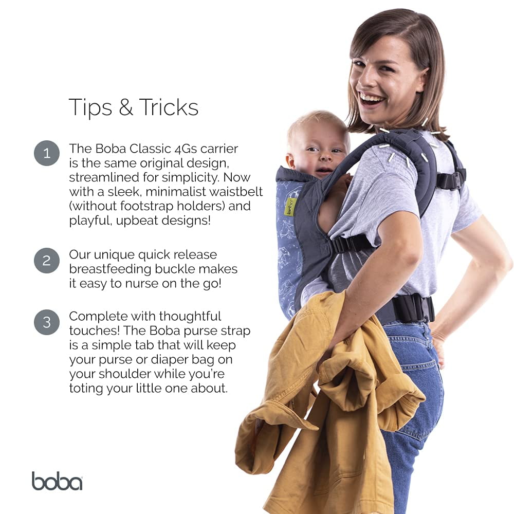 Boba Baby Carrier Classic Backpack or Front Pack Baby Sling for 7 lb and Toddlers up to 45 lbs Organic Slate Walmart