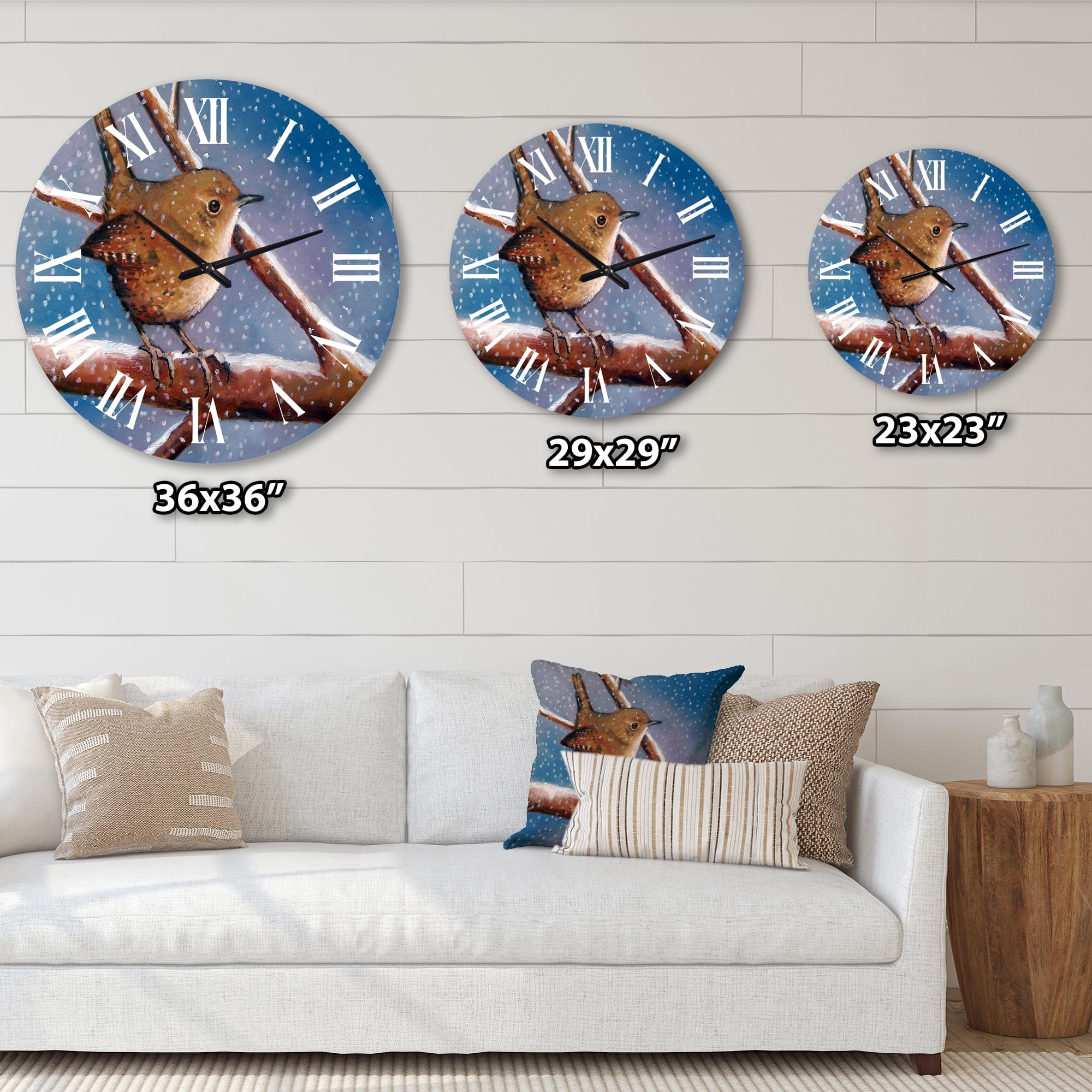 Designart 1 in Quartz Farmhouse Wall Clock