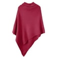 thumbnail image 5 of Lovskoo Sweaters for Women Fall Trendy Turtleneck Button Irregular Long Sleeve Casual Pullover Blouse Sweater Hot Pink, 5 of 5
