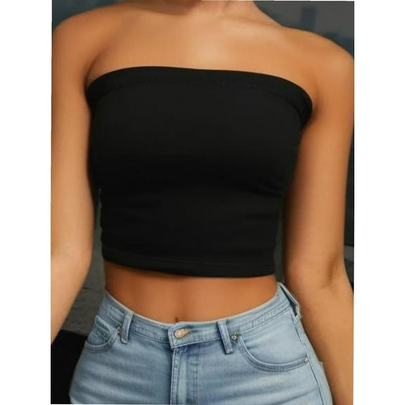 Women's Basic Casual Strapless Backless Bandeau Bra Tube Top