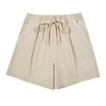 thumbnail image 5 of Edvintorg Summer Shorts for Women Solid Color Casual Short Pants High Waist Loose Bandage Pants Womens Clothing Shorts Feminino, 5 of 7