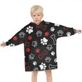 thumbnail image 3 of Paw Prints and Bones Blanket Hoodies for Kids 6-13YR Oversize Wearable Blanket Hoodies for Boys Girls Teens, 3 of 7