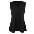 thumbnail image 2 of Sin Playera Cuello en V Algodon Plisadas Apariencia Atractiva Mujeres Black L, 2 of 8