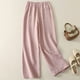 thumbnail image 4 of Pantalones largos de verano informales para mujer, ligeros, fáciles de cuidar y con un corte holgado, ideales para salir., 4 of 7