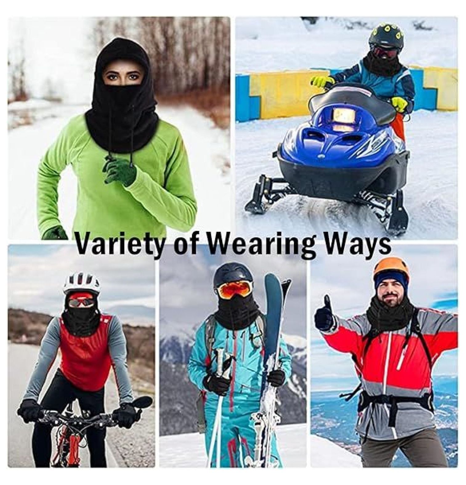 Balaclava Windproof Winter Face Mask Warm Fleece Ski Mask for Men and Women Cold Weather Motorcycle Bike Cycling Neck Warmer