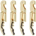 thumbnail image 1 of 4Pcs 5" Wine Openers Waiter Corkscrew Professional Red Wine Bottle Opener Double Hinged with Foil Cutter for Servers Bartender, Gold, 1 of 5