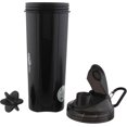 thumbnail image 2 of Pro Impact Shaker Cups for Protein Shakes – 24.5 Oz Protein Shaker with Carabiner Hook – Leakproof Impact Resistant Shaker Bottles for Protein Mixes – Protein Shake Blender for Gym, On The Go - Black, 2 of 8