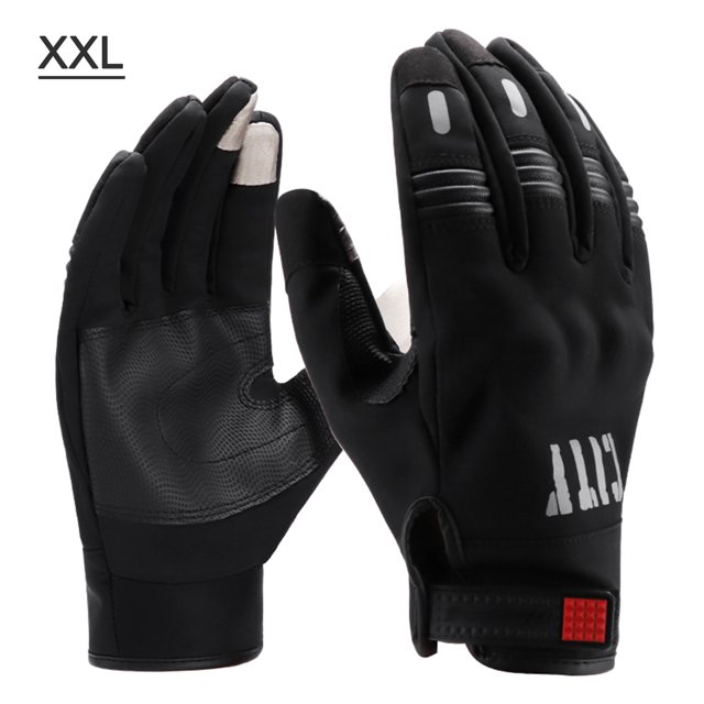 Guantes de invierno Pantalla táctil engrosada Puntas de los dedos Antideslizante Resistente al desgaste Cálido Deportes al aire libre