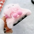thumbnail image 2 of Dteck Case for iPhone 12 mini, Girly Faux Fur Case Fluffy Furry Shockproof Protective Phone Cover for Apple iPhone 12 mini,Pink, 2 of 6