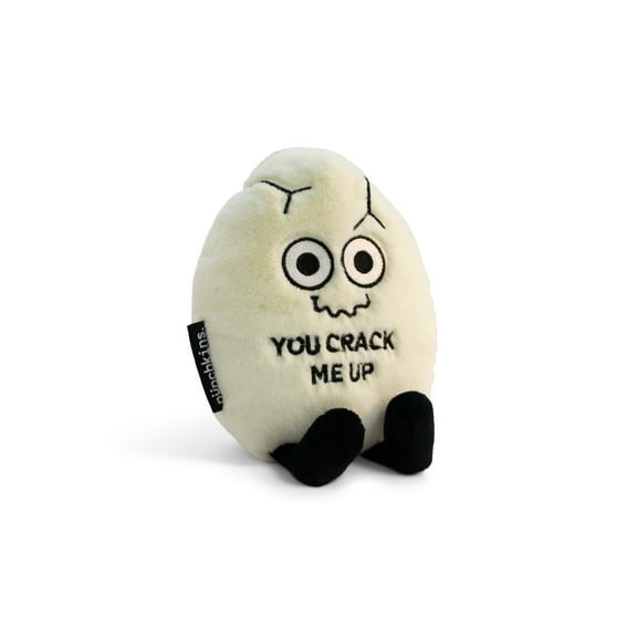 You Crack Me Up Egg Meme, Plushie - Funny Pun White Elephant Meme,Gift, Kids, Teens, Adults