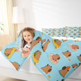 thumbnail image 3 of Manfei Cartoon Capybara Full Size Comforter Sets,Kawaii Swim Ring Print Bedding Comforter Set,Blue,Polkadot Reversible,3-Piece,1 Comforter and 2 Pillowcases, 3 of 7
