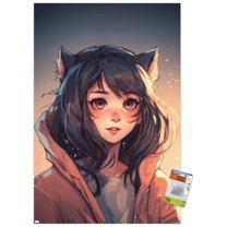 Wumples - Anime Catgirl Wall Poster with Pushpins, 22.375" x 34"