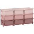 thumbnail image 2 of Qaba 29.5" 3 Tier Kids Storage Unit Dresser Tower w/ 9 Drawers, Pink, 2 of 9